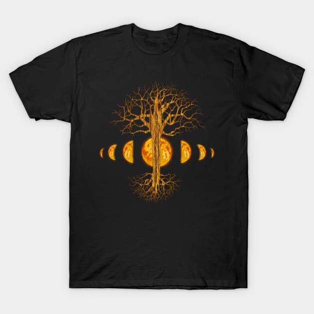 Phases Of The Moon Roots Tree Of Life Tee Yoga Lover Gifts T-Shirt by Proficient Tees